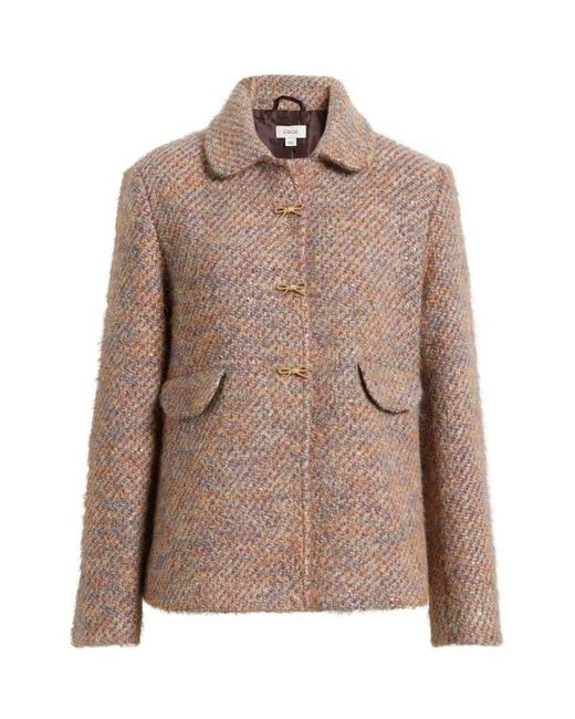 Cece Blue Sequin Tweed Swing Jacket