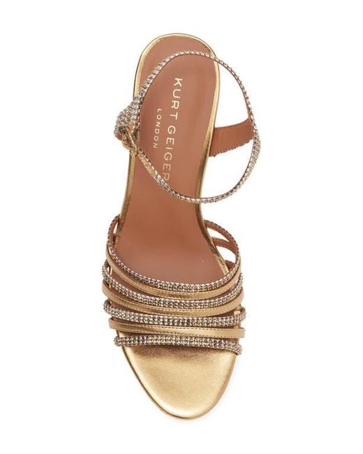 Kurt Geiger Metallic Pierra Platform Wedge Sandal