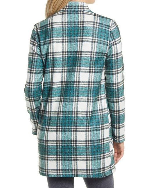 Vero Moda Blue Katrine Buffalo Plaid Brushed Jacket
