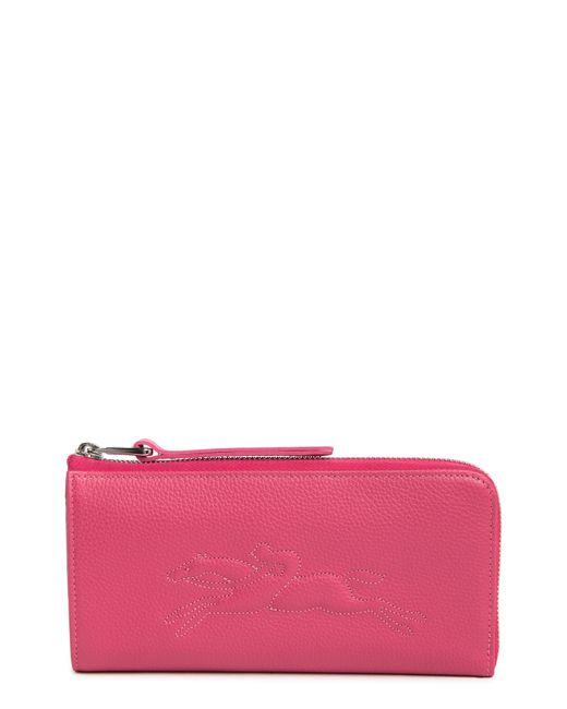 Longchamp Pink Three Quarter Zip Continental Wallet