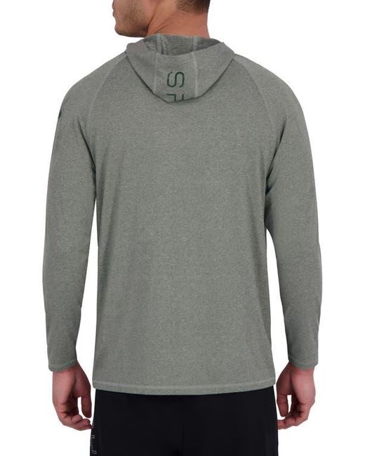 Spyder Gray Drop Needle Long Sleeve Hooded Rashguard for men