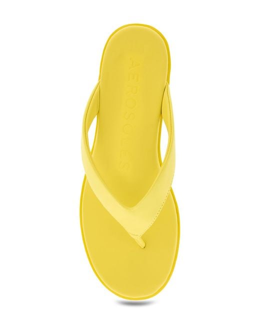 Aerosoles Yellow Isha Wedge Flip Flop Sandal