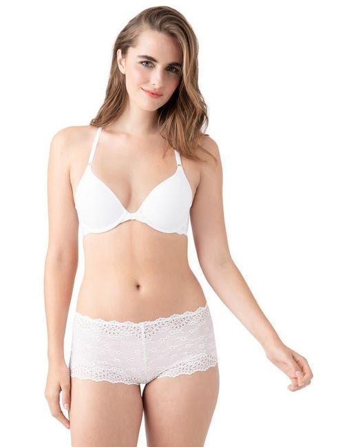 B.tempt'd White Front Close Underwire Racerback Bra