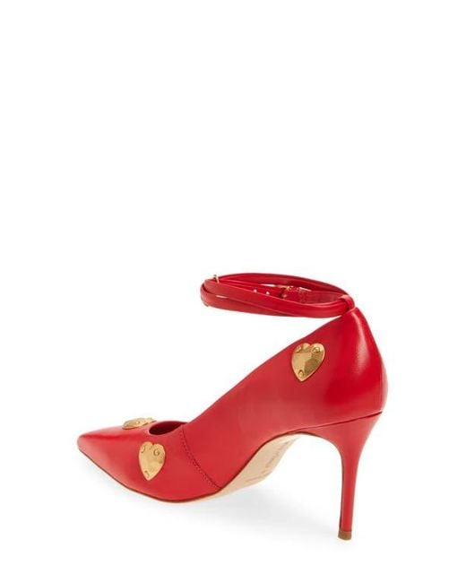 Cinq À Sept Red Madison Ankle Strap Pump