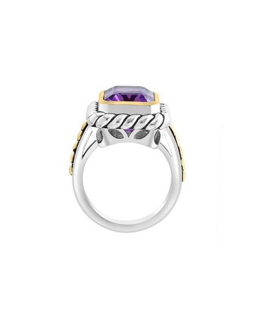 Effy White Two-Tone Amethyst Ring