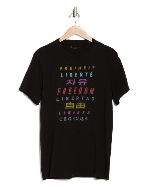 John Varvatos Black Freedom Cotton Graphic T-shirt for men