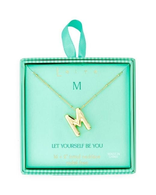 Leith Metallic 3D Initial Pendant Necklace