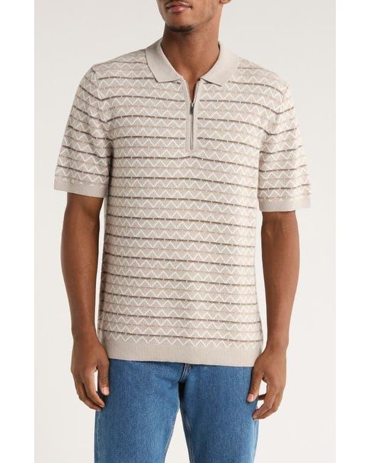 Truth Multicolor Patterned Knit Quarter Zip Sweater for men