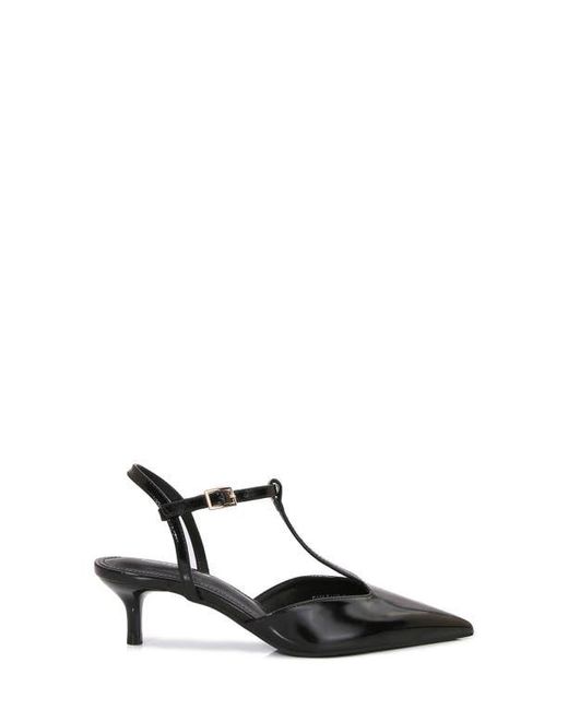 BERNESS Black T-Strap Kitten Heel Pump