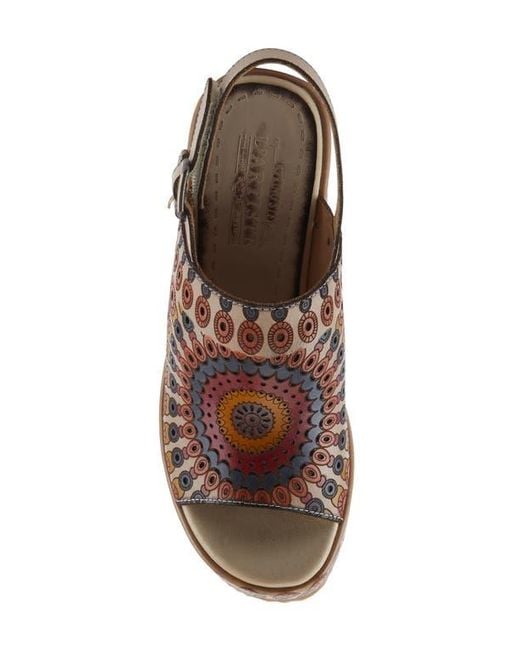 Spring Step Brown Stevienix Slingback Platform Sandal