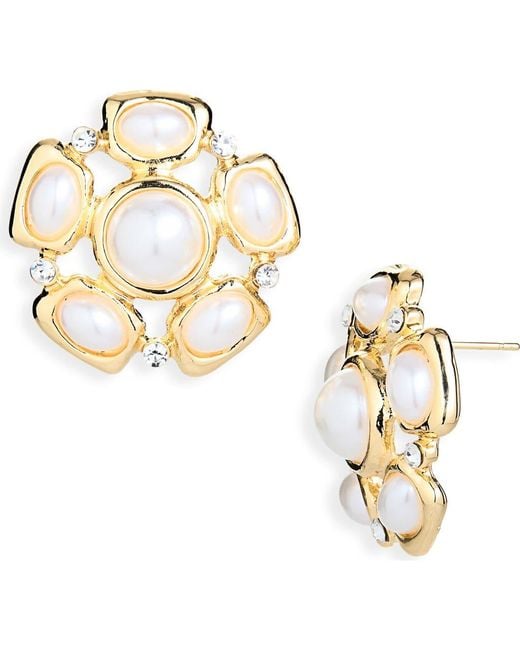 Cara Metallic Button Stud Earrings