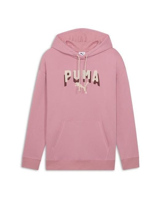PUMA Pink Essential Double Up Logo Hoodie