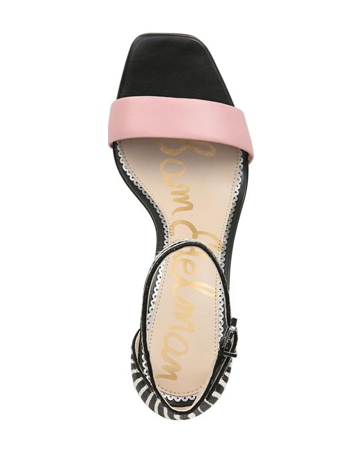 Sam Edelman Daniella Zebra Print Calf Hair Suede Sandals in Pink