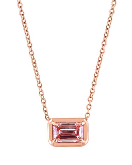 Effy White 14k Rose Gold Lab Created Pink Diamond Pendant Necklace