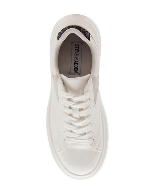 Steve Madden White Venture Platform Sneaker