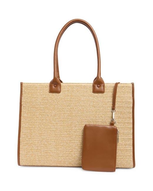 BCBGMAXAZRIA Straw Tote Bag in Natural | Lyst
