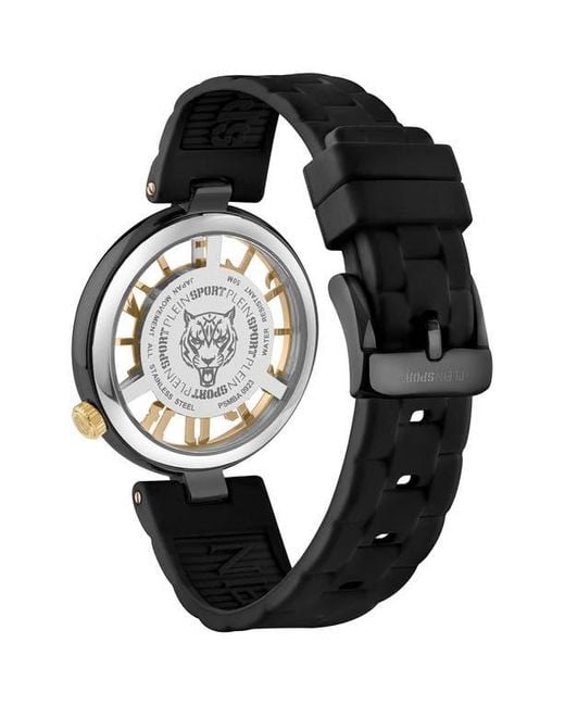 Philipp Plein Black Tiger Luxe Silicone Strap Watch, 36Mm for men