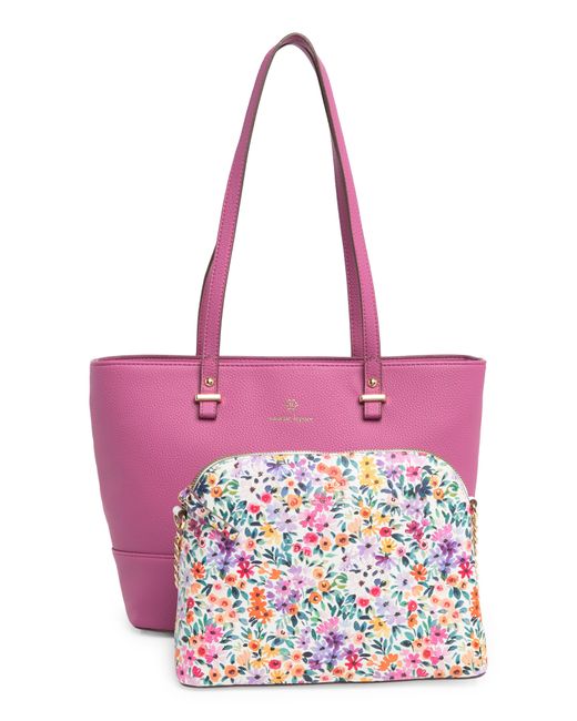 Nanette Lepore Pink Brielle Tote Bag & Dome Pouch