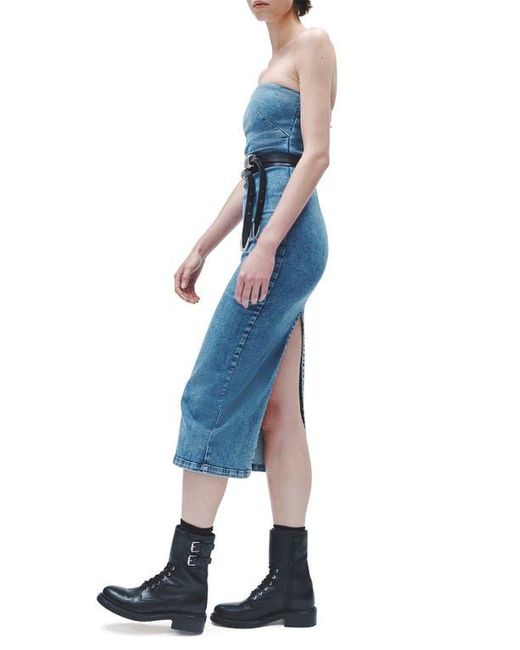 Rag & Bone Blue Jasmine Strapless Denim Midi Dress