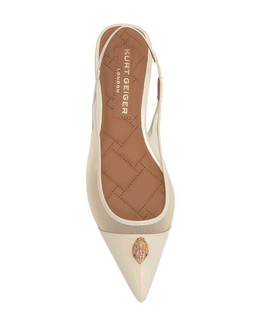Kurt Geiger Natural Belgravia Eagle Slingback Flat