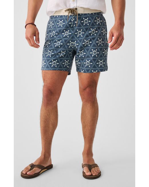 Faherty Brand Blue Biarritz Board Shorts for men