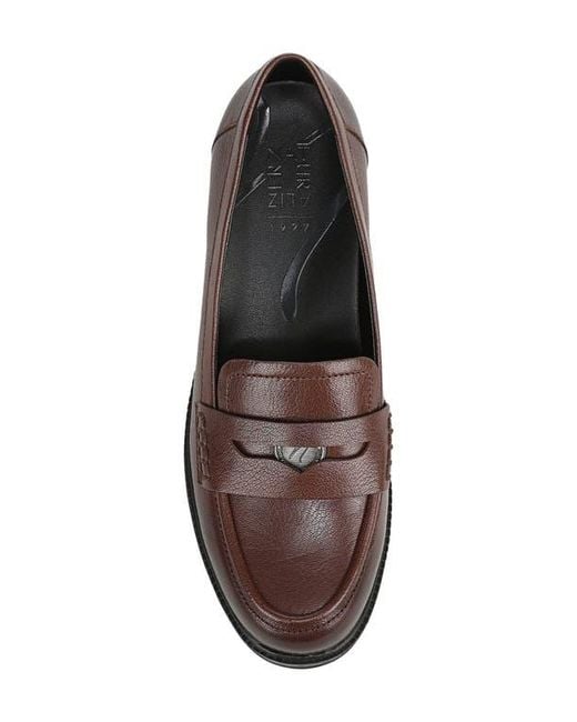 Naturalizer Brown Penny Loafer Platform Pump