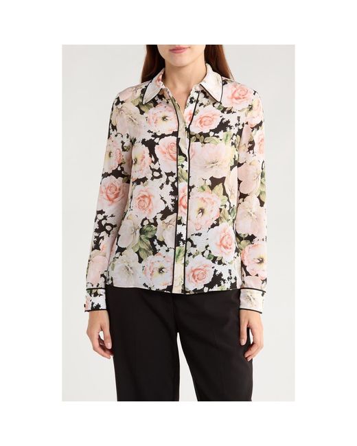 Alice + Olivia Multicolor Willa Silk Button-Up Shirt