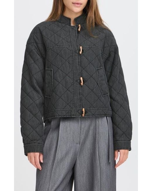 Ichi Black Quilted Jacket