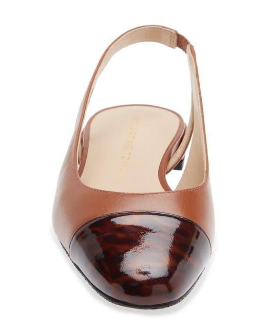 Stuart Weitzman Brown Sleek Slingback Flat