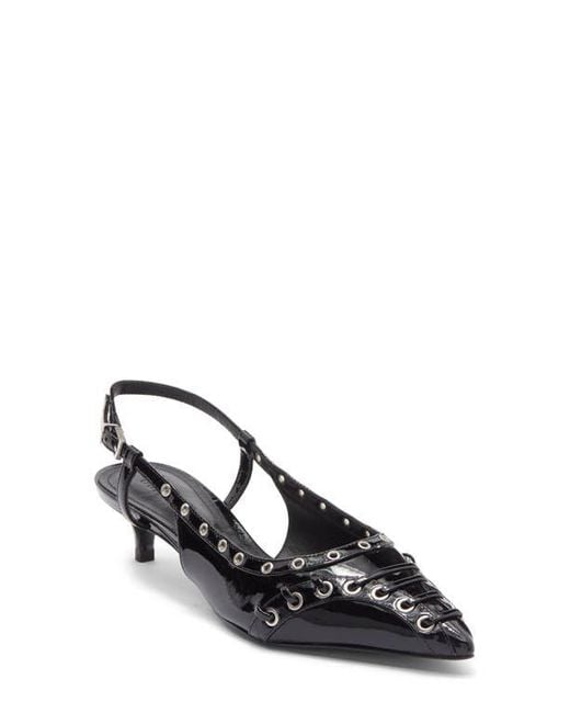 SCHUTZ SHOES Women's Black Ruth Kitten Heel Slingback Pump