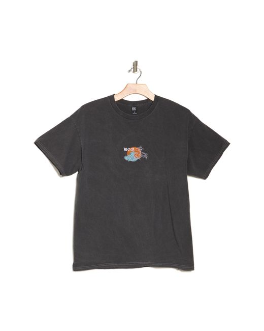 BDG Black Japanic Embroidered T-shirt for men