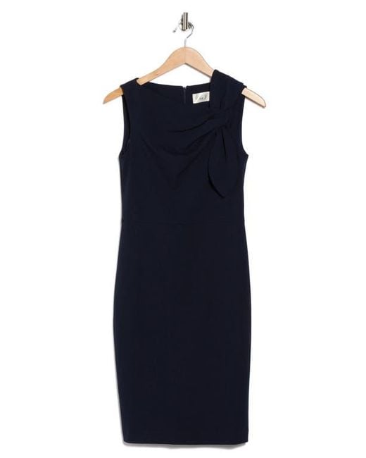 Eliza J Blue Tie Bow Sleeveless Sheath Dress