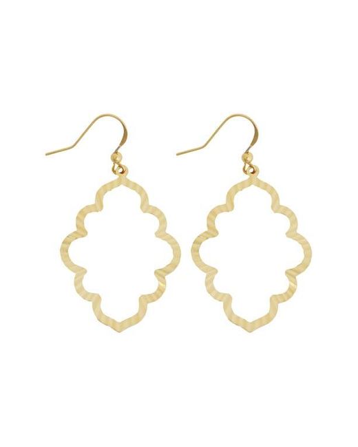 Panacea Metallic Scalloped Open Drop Earrings