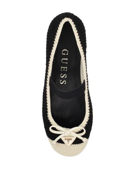 Guess White Maysa Mary Jane Cap Toe Flat