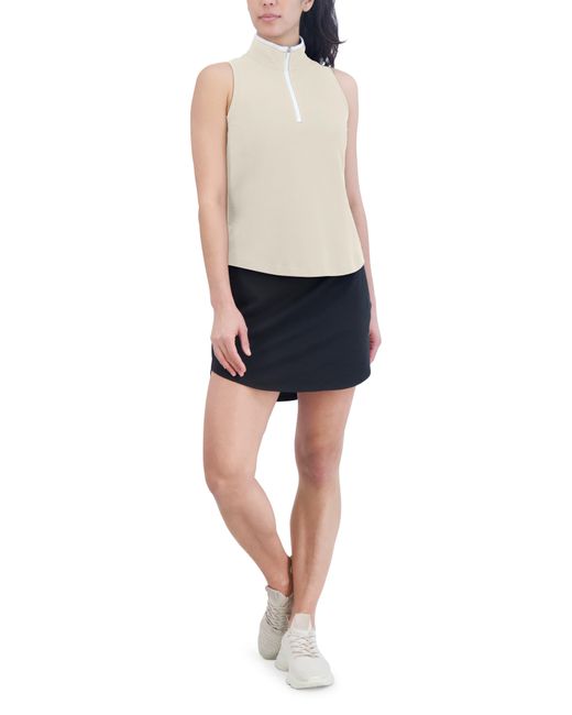 SAGE Collective White Essential Piqué Collared Sleeveless Top