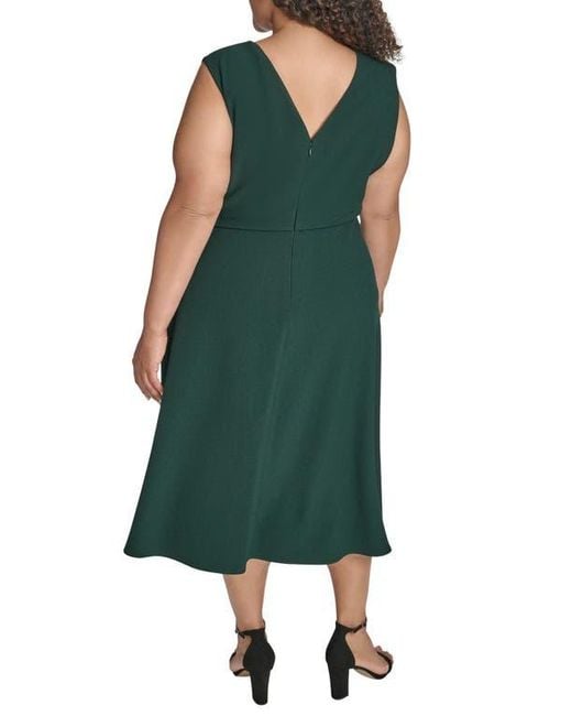 stretchy linen blend dress MINKPINK Capri Green Stripe Linen Blend Scallop Mini Dress main image 1