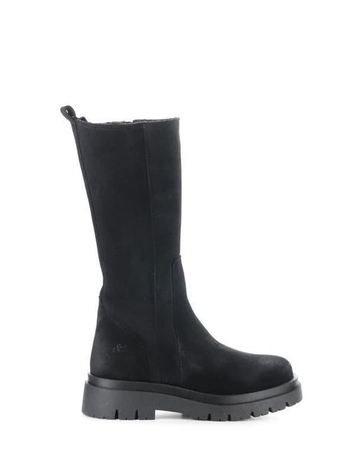 Bos. & Co. Black Suede Wool-Lined Platform Boots