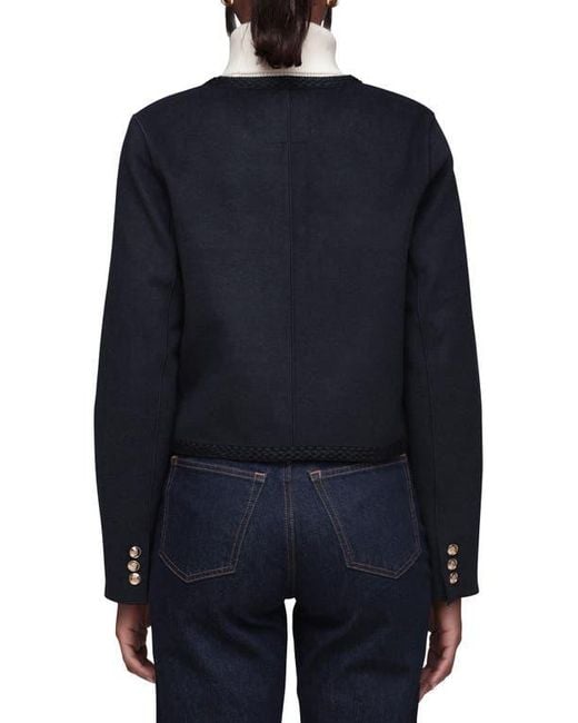Bagatelle Blue Cropped Collarless Jacket