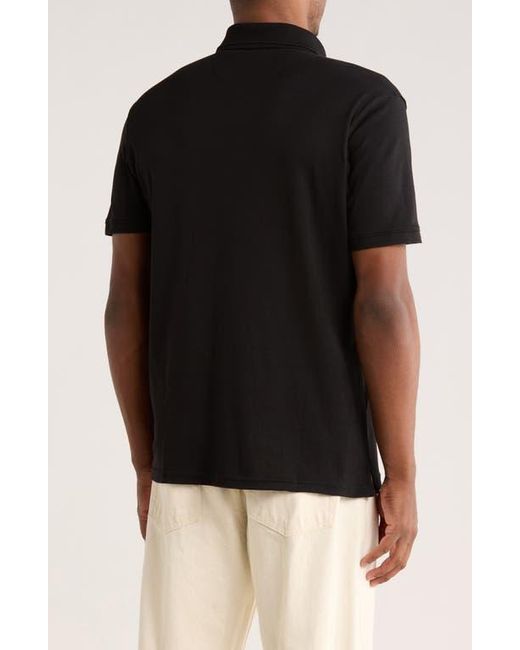 Calvin Klein Black Liquid Touch Interlock Cotton Polo for men