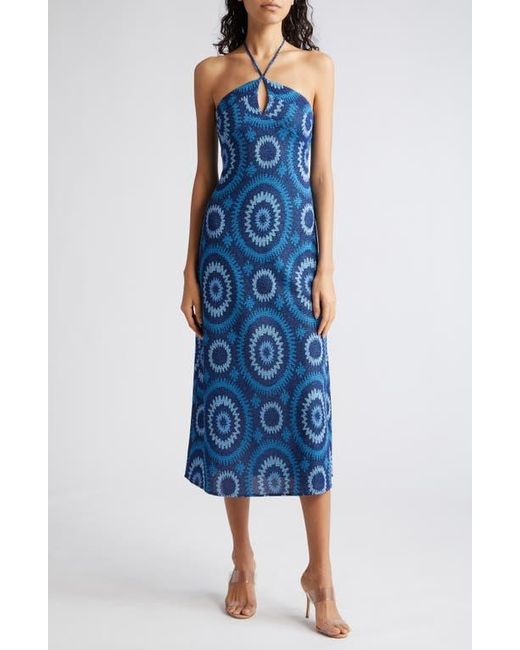 Ramy Brook Blue Aya Halter Midi Dress