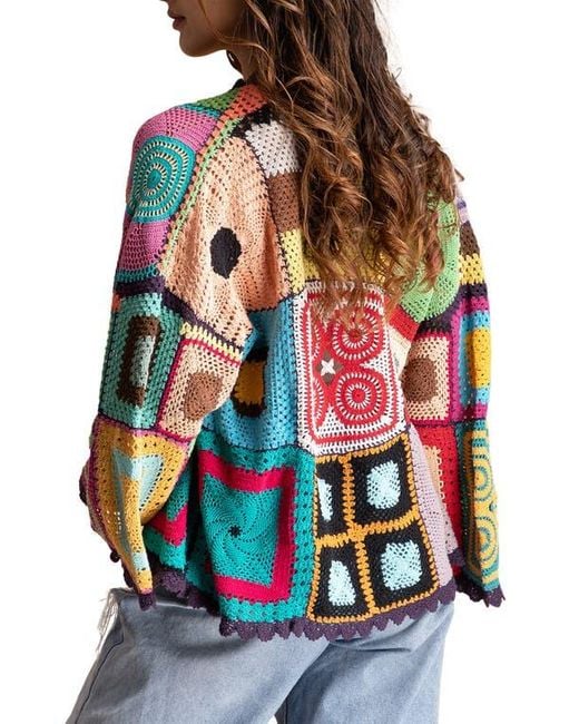 Saachi Red Crochet Cotton Jacket