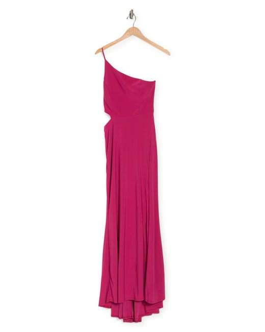 Jump Apparel Red One-shoulder Side Cutout Gown