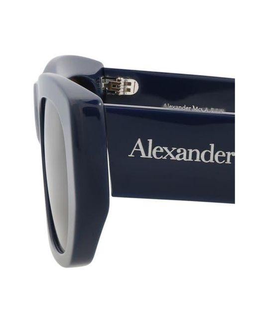 McQueen Blue 54Mm Square Sunglasses