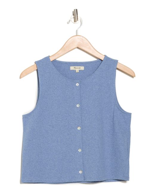 Madewell Blue Bacopa Button Front Tank Top