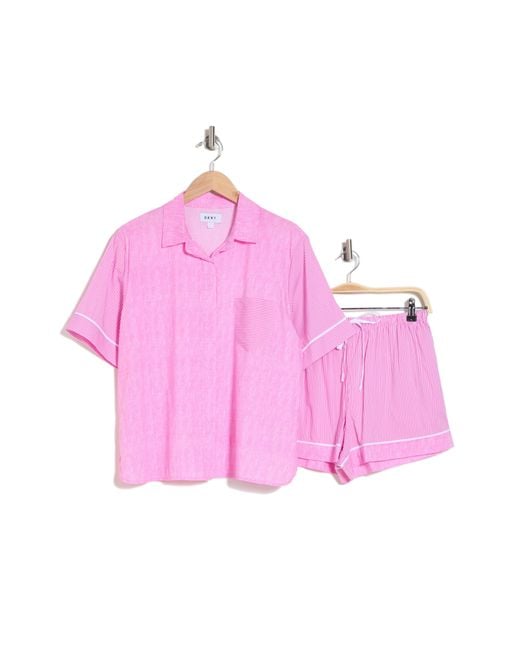 DKNY Pink Boxer Short Pajamas