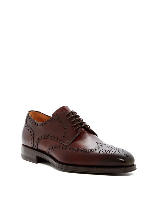 Lyst - Magnanni shoes Saro Leather Wingtip Derby in Brown for Men