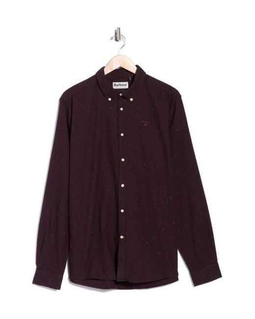 Barbour Purple Tainsbury Tailored Fit Button-Down Shirt for men
