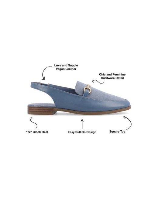 Journee Collection Blue Lainey Slingback Flat
