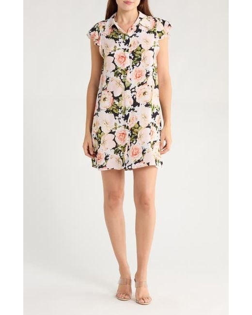 Alice + Olivia Multicolor Jem Ruffle Cap Sleeve Shirtdress
