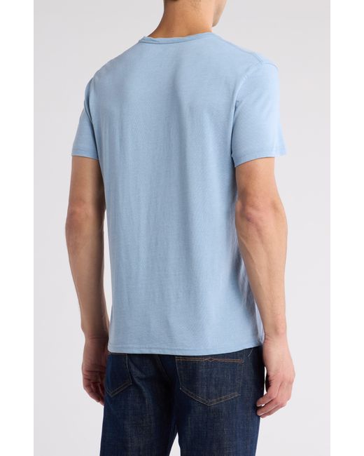 Lucky Brand Blue Button Notch Neck T-shirt for men